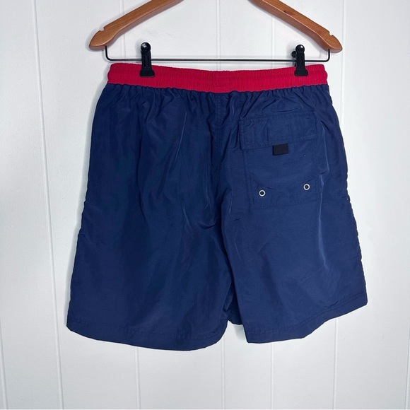 Vintage Chaps Ralph Lauren Navy Logo Printed Swim Trunks - Picture 6 of 9